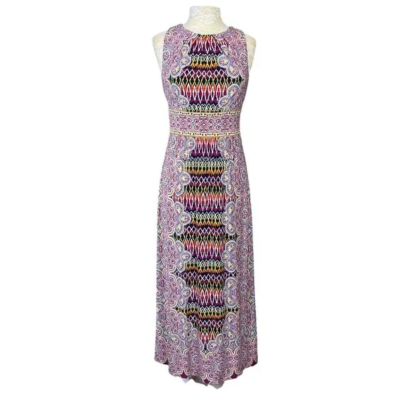 chinese dress ladies London Times Floral Print Hi-Lo Maxi Dress – New Yorker's Apparel main image 0